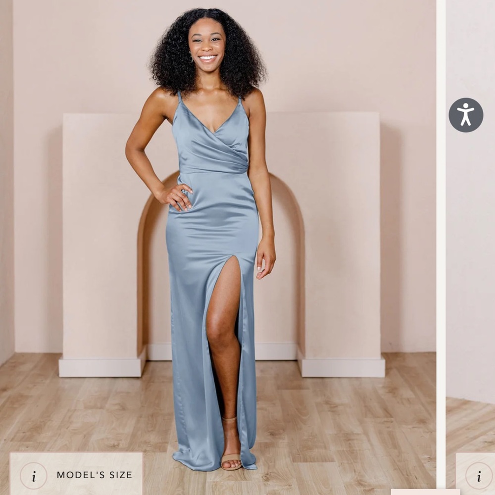 French Blue Size 2 Reverly Satin Bridesmaid Dress